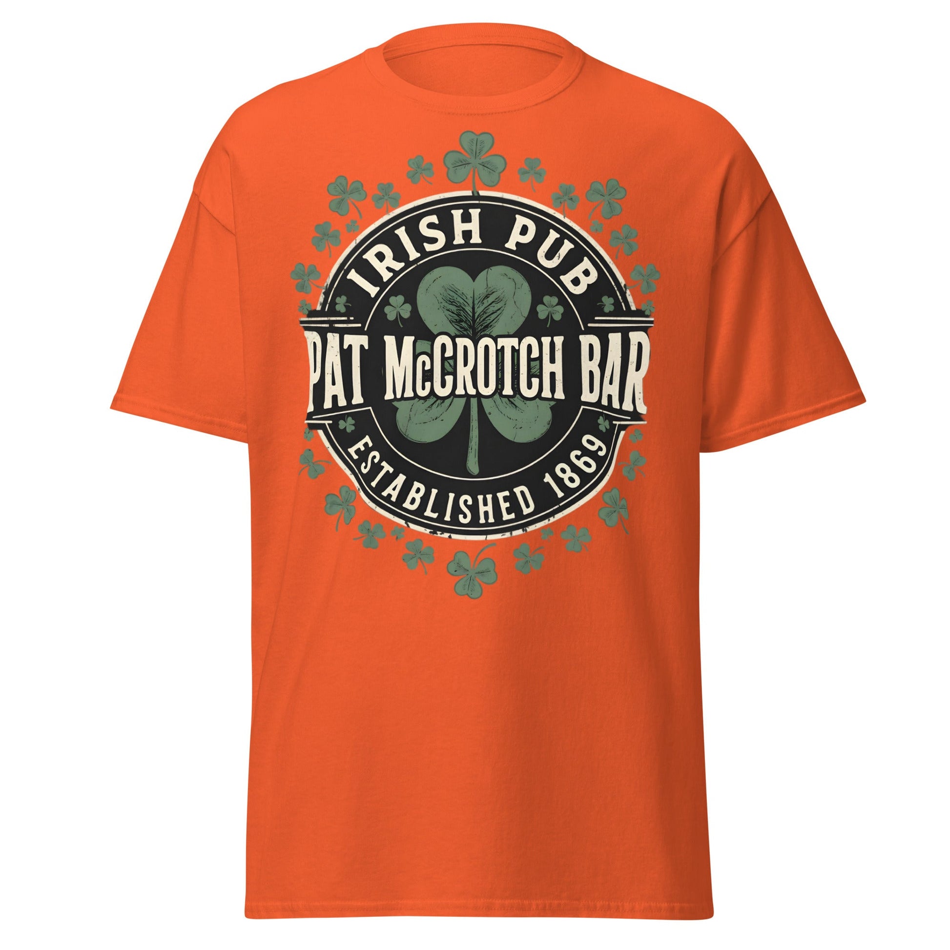 Pat McCrotch Irish Pub T-Shirt - Funny St. Patrick's Day Tee - Orange - T-Shirts Online