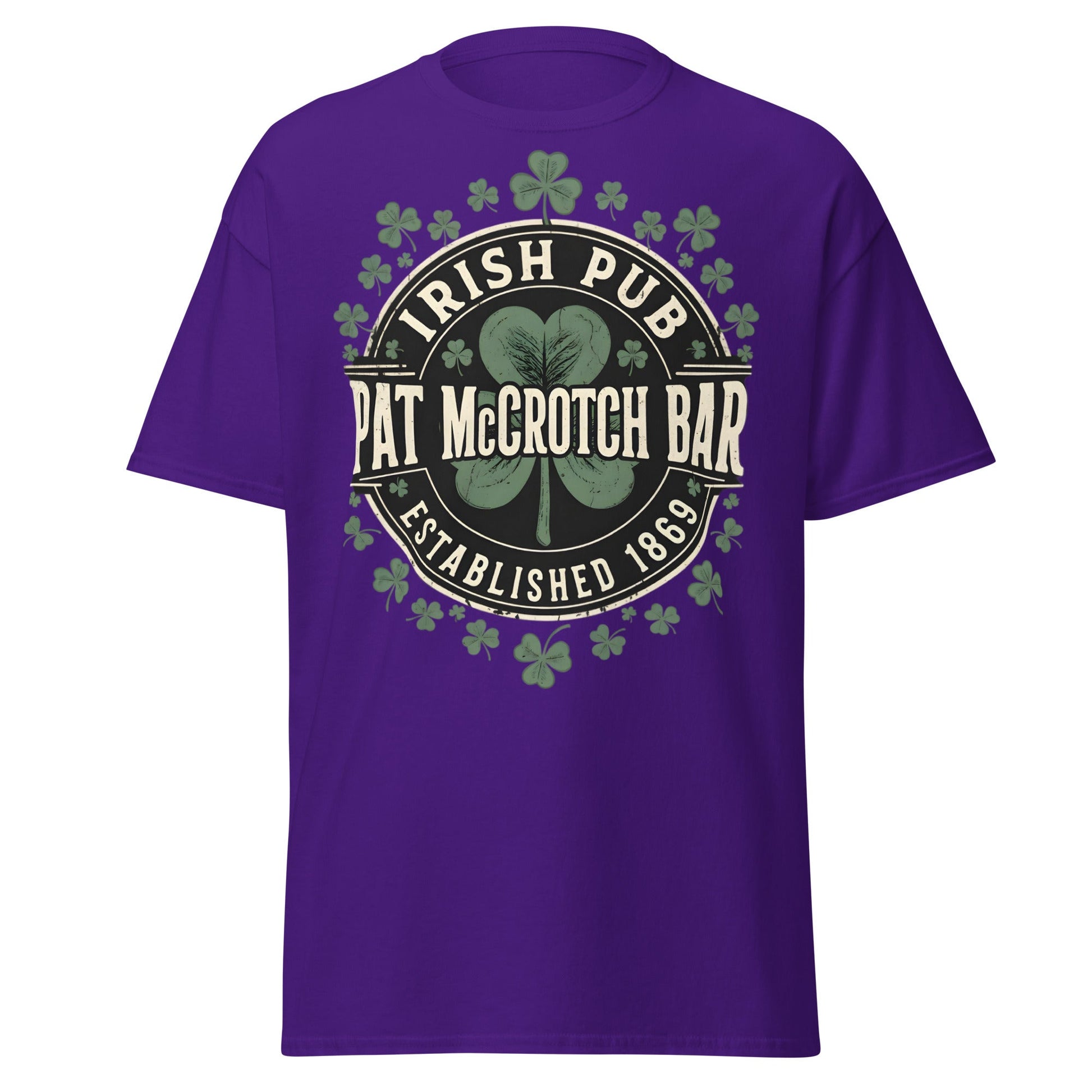 Pat McCrotch Irish Pub T-Shirt - Funny St. Patrick's Day Tee - Purple - T-Shirts Online