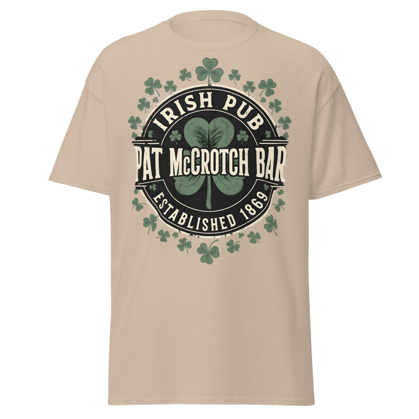 Pat McCrotch Irish Pub T-Shirt - Funny St. Patrick's Day Tee - Sand - T-Shirts Online