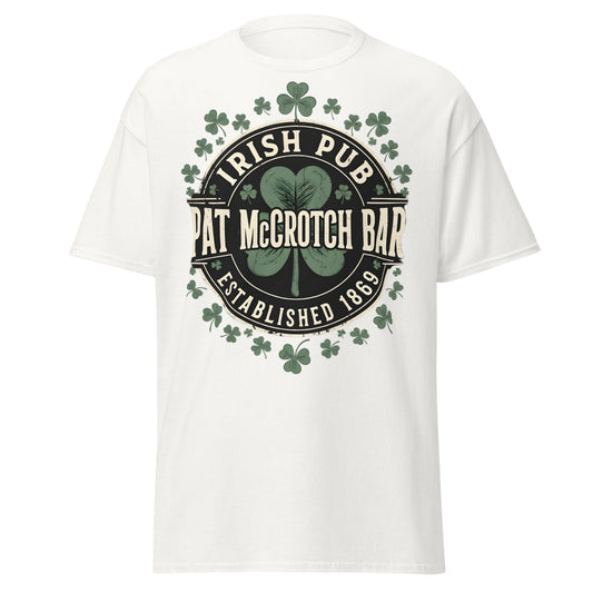 Pat McCrotch Irish Pub T-Shirt - Funny St. Patrick's Day Tee - White - T-Shirts Online