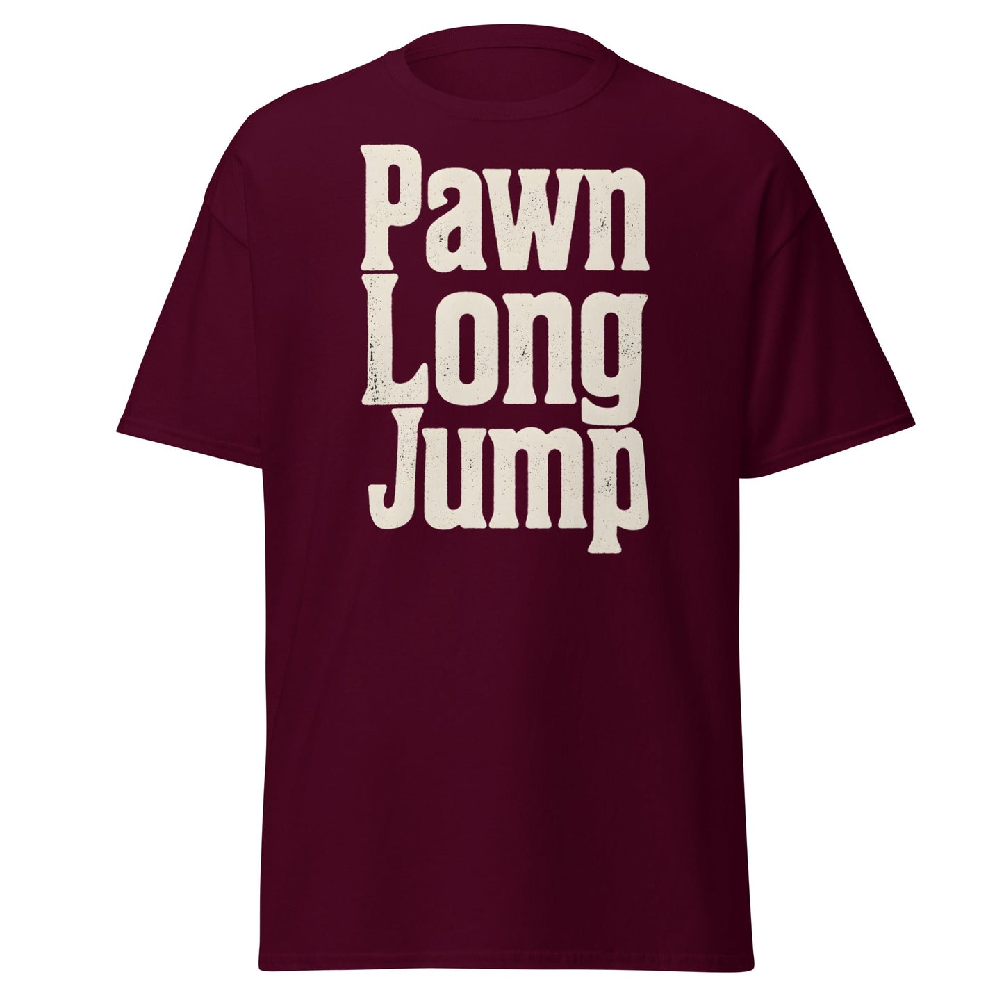 Pawn Long Jump T-Shirt - Vintage Graphic Streetwear Tee - Maroon - T-Shirts Online