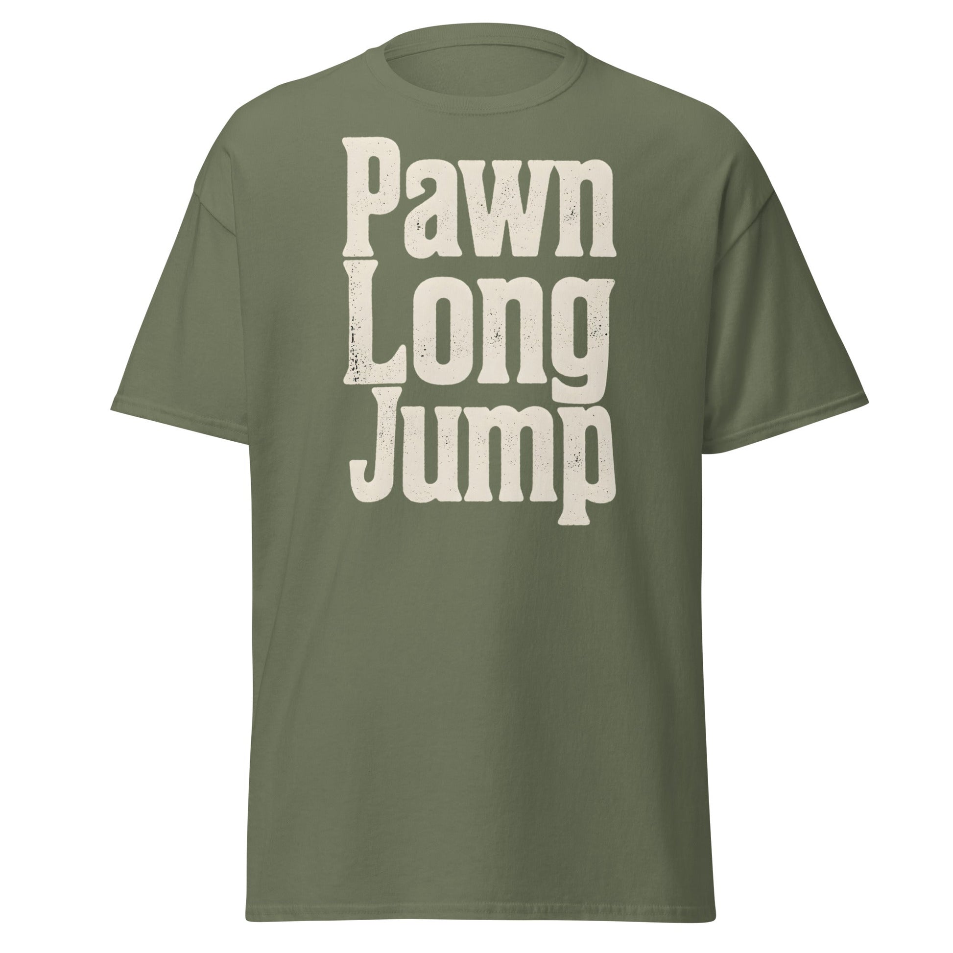 Pawn Long Jump T-Shirt - Vintage Graphic Streetwear Tee - Military Green - T-Shirts Online