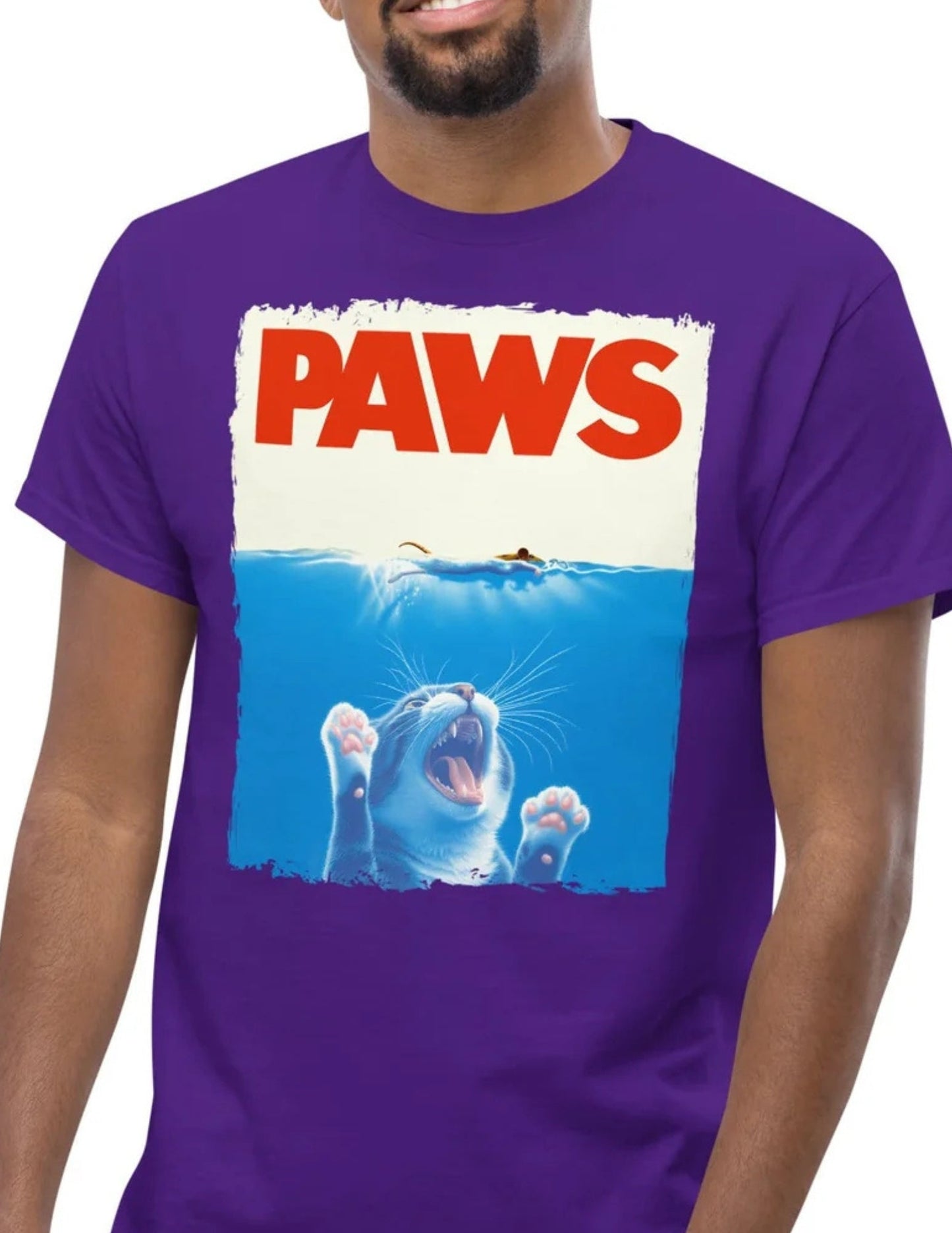Paws | Funny Cat T-Shirt - Black - T-Shirts Online