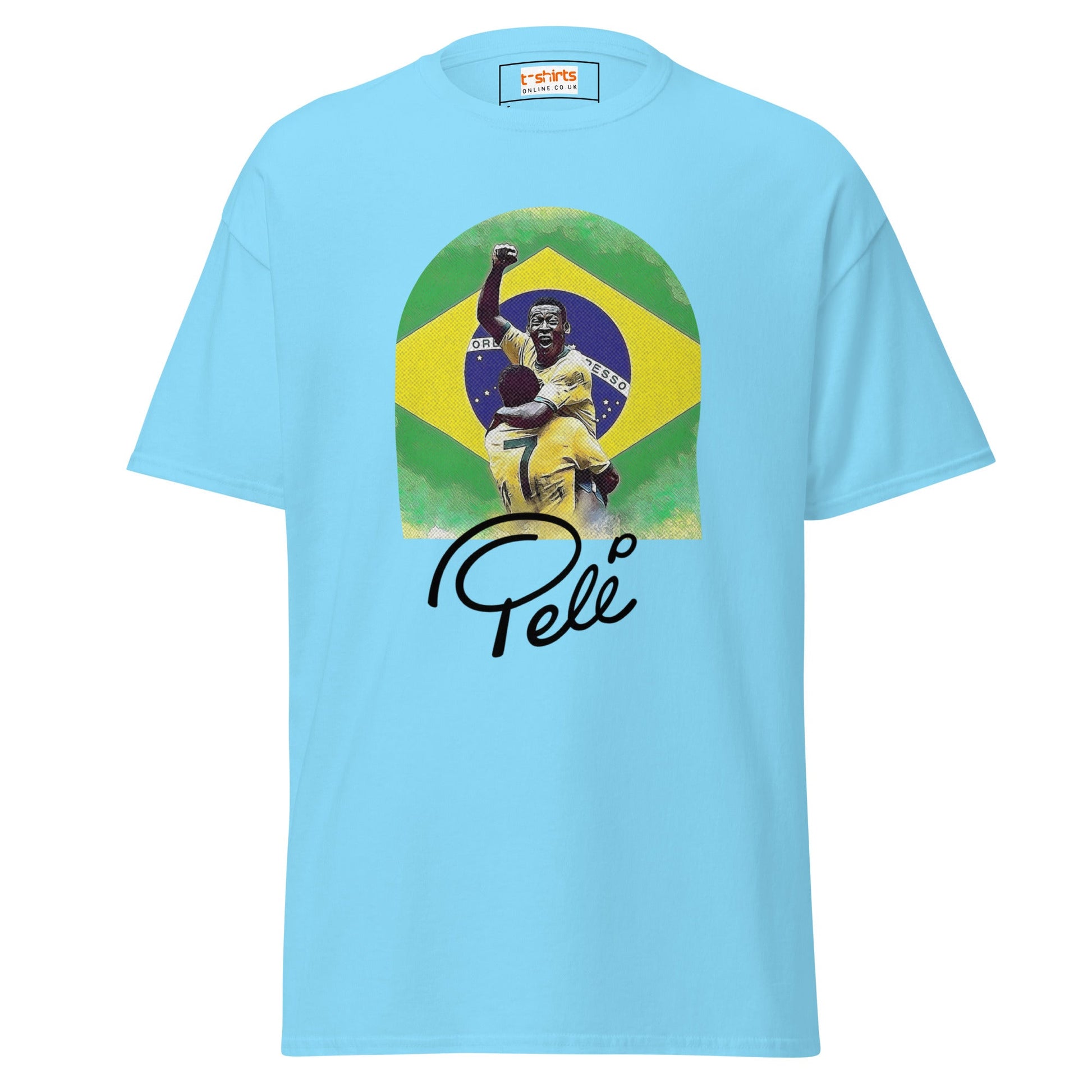 Pele | Football Icon T-Shirt - Sky - T-Shirts Online