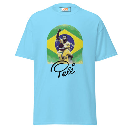 Pele | Football Icon T-Shirt - Sky - T-Shirts Online