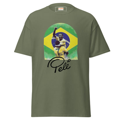 Pele | Football Icon T-Shirt - Military Green - T-Shirts Online