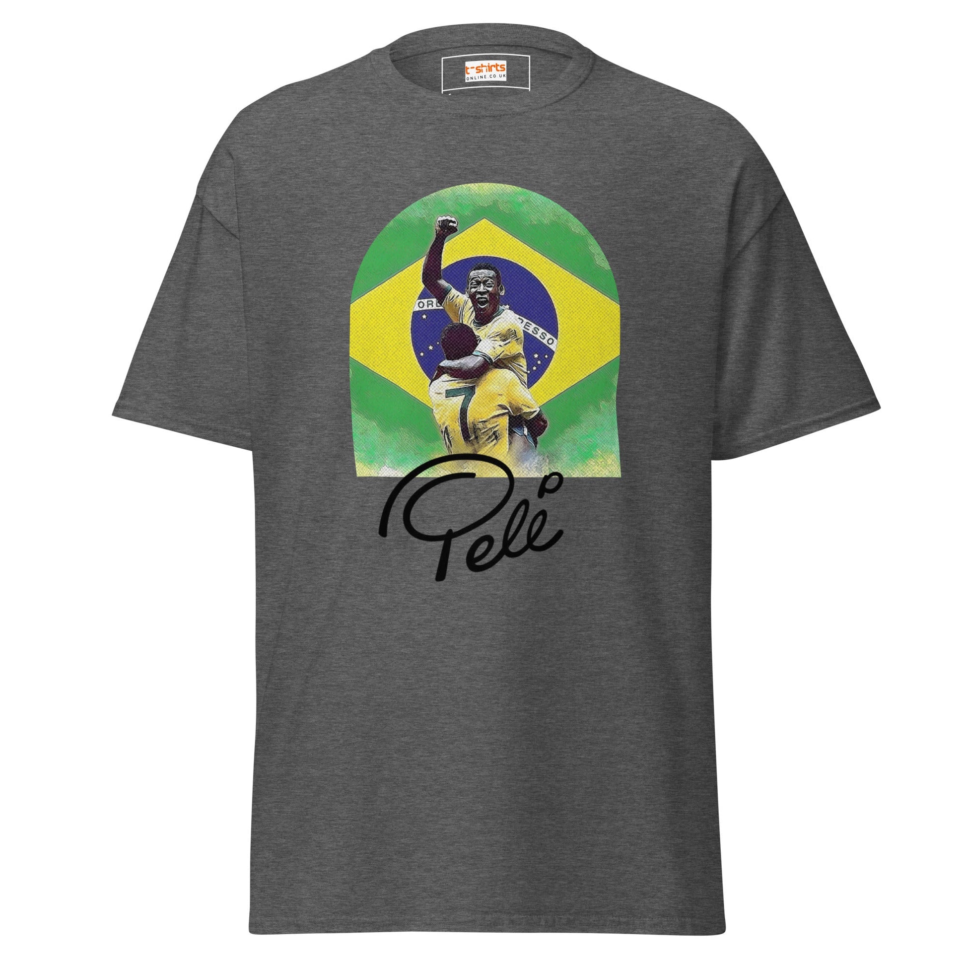 Pele | Football Icon T-Shirt - Dark Heather - T-Shirts Online
