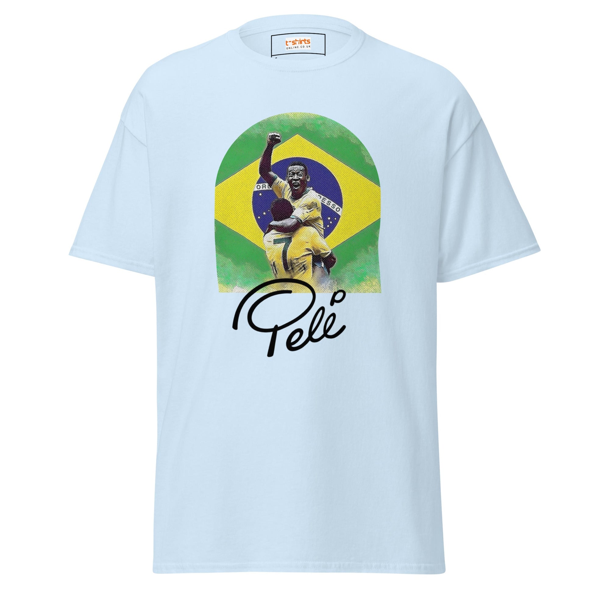 Pele | Football Icon T-Shirt - Light Blue - T-Shirts Online