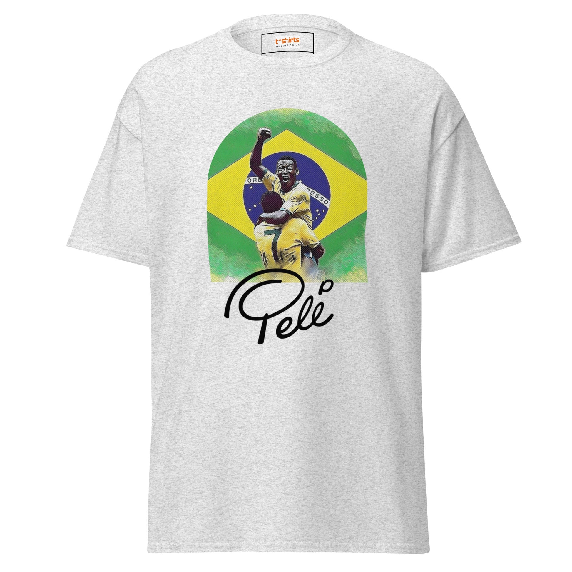 Pele | Football Icon T-Shirt - Ash - T-Shirts Online