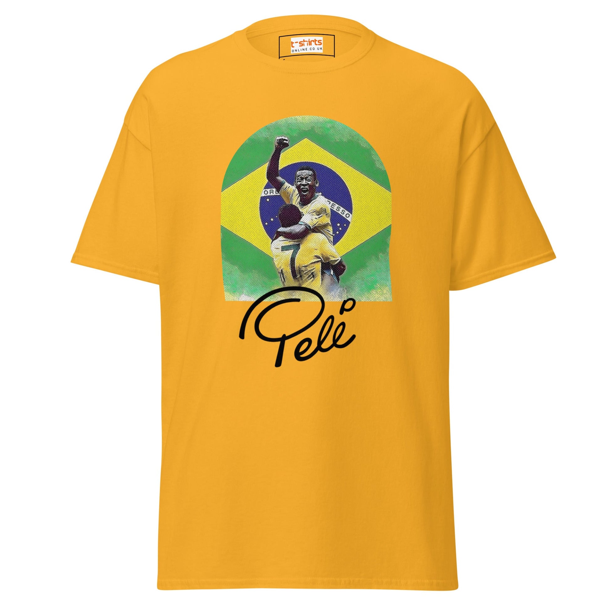 Pele | Football Icon T-Shirt - Gold - T-Shirts Online