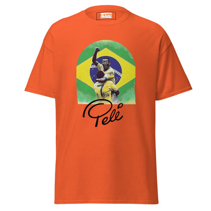 Pele | Football Icon T-Shirt - Orange - T-Shirts Online