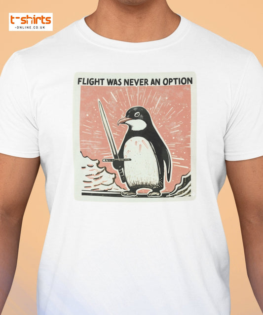 Penguin Sword T-Shirt – Flight Was Never an Option - Black - T-Shirts Online