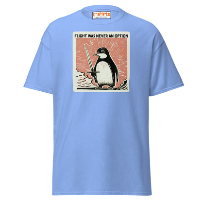 Penguin Sword T-Shirt – Flight Was Never an Option - Carolina Blue - T-Shirts Online