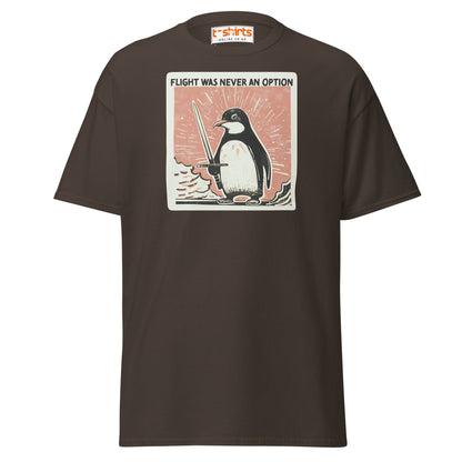 Penguin Sword T-Shirt – Flight Was Never an Option - Dark Chocolate - T-Shirts Online