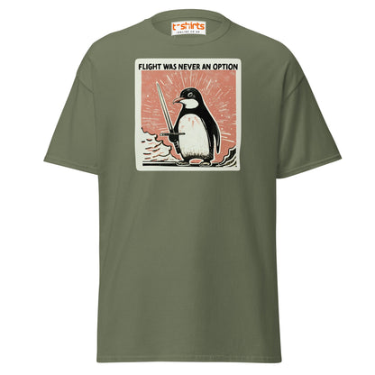 Penguin Sword T-Shirt – Flight Was Never an Option - Military Green - T-Shirts Online