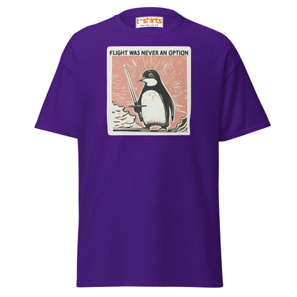 Penguin Sword T-Shirt – Flight Was Never an Option - Purple - T-Shirts Online