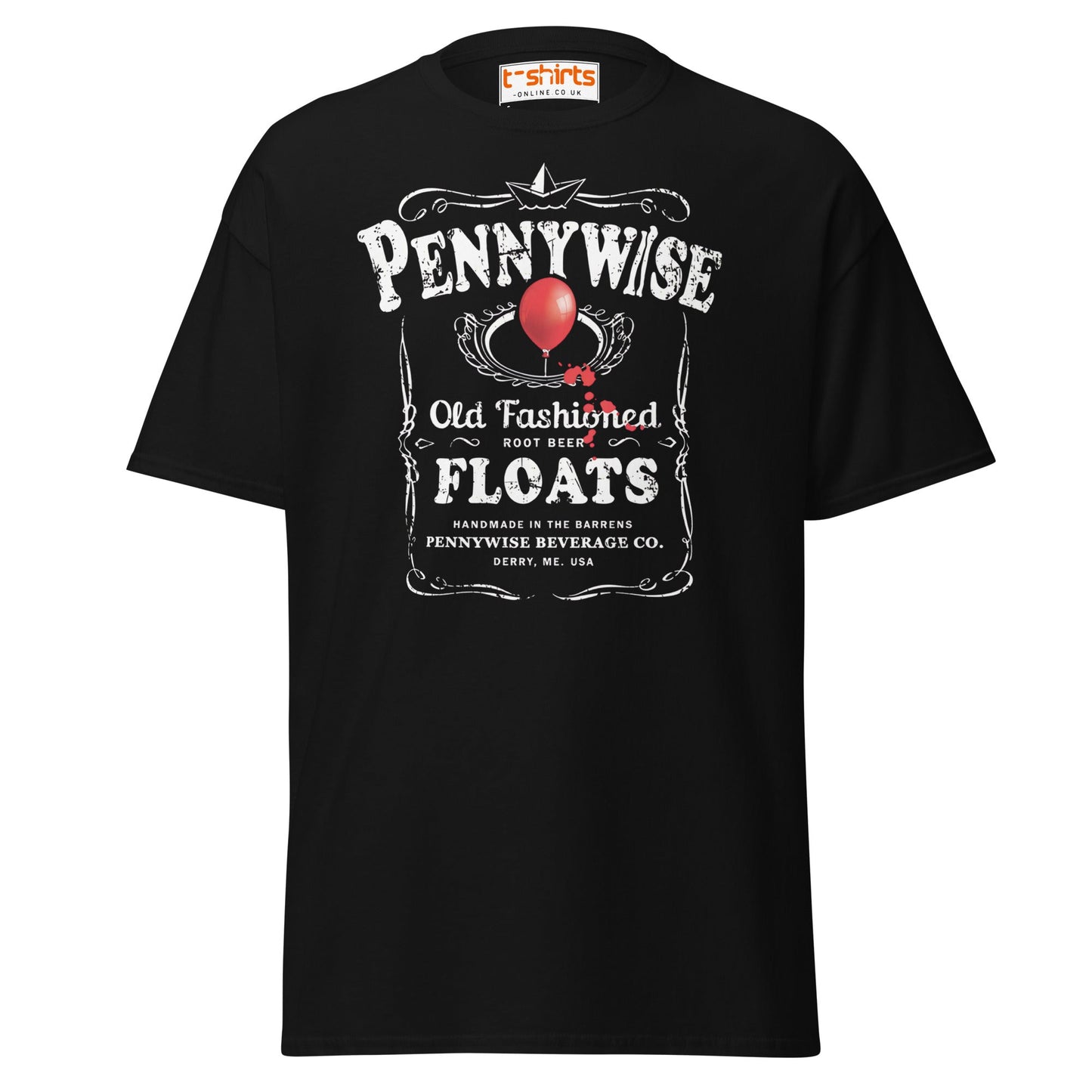 Pennywise Floats T-Shirt | Funny Horror Parody Tee - Black - T-Shirts Online