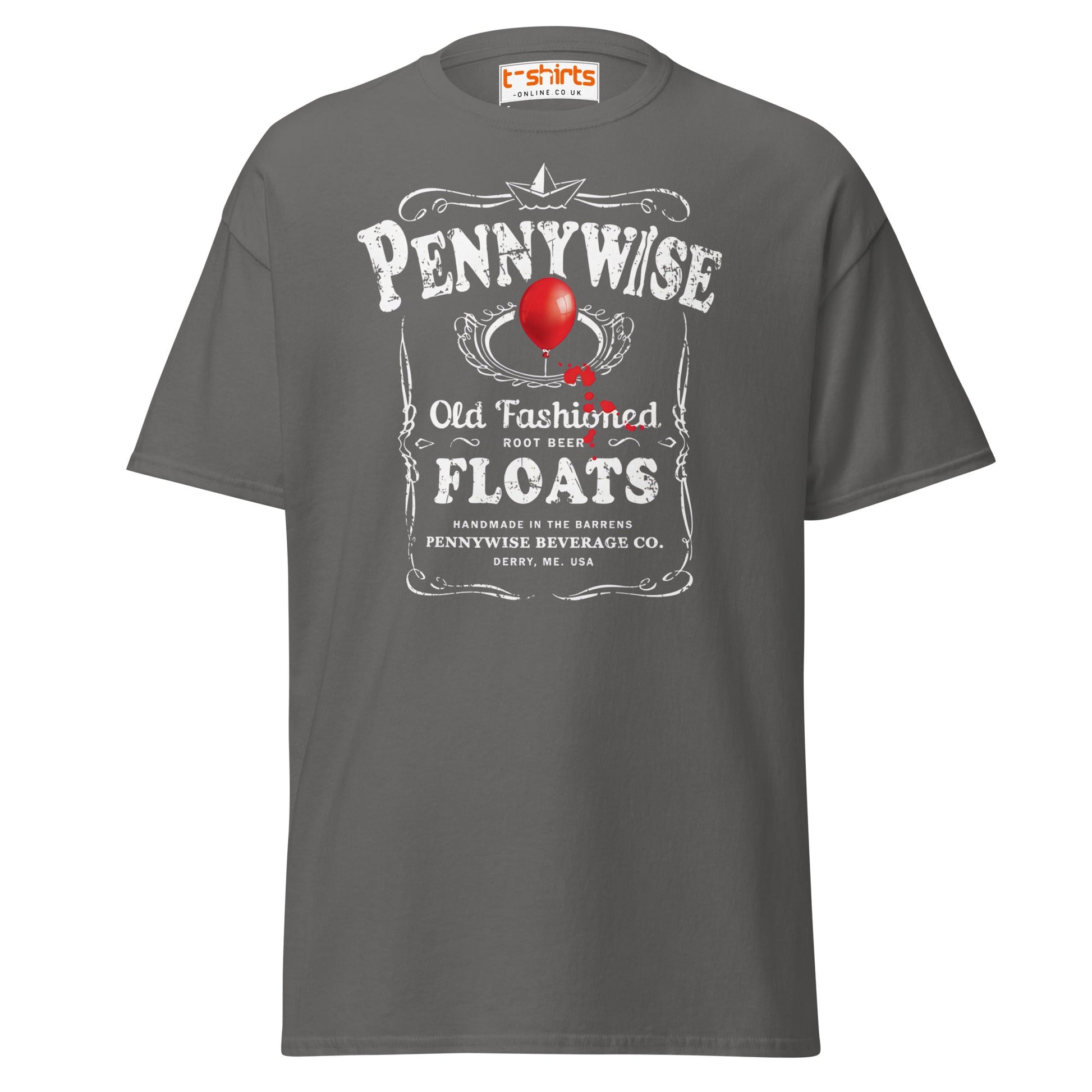 Pennywise Floats T-Shirt | Funny Horror Parody Tee - Charcoal - T-Shirts Online