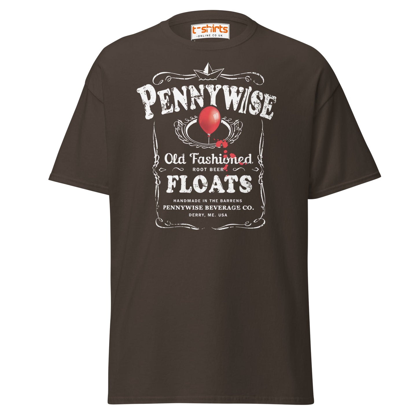 Pennywise Floats T-Shirt | Funny Horror Parody Tee - Dark Chocolate - T-Shirts Online