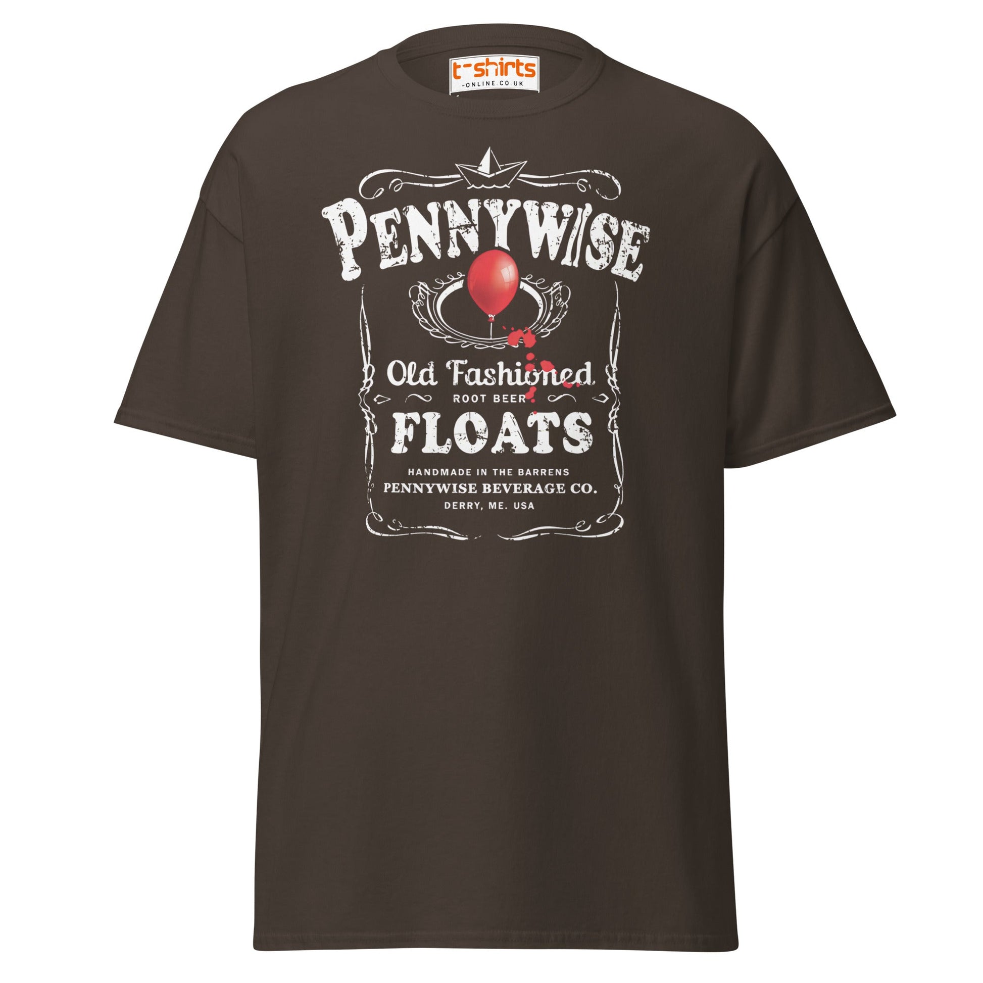 Pennywise Floats T-Shirt | Funny Horror Parody Tee - Dark Chocolate - T-Shirts Online