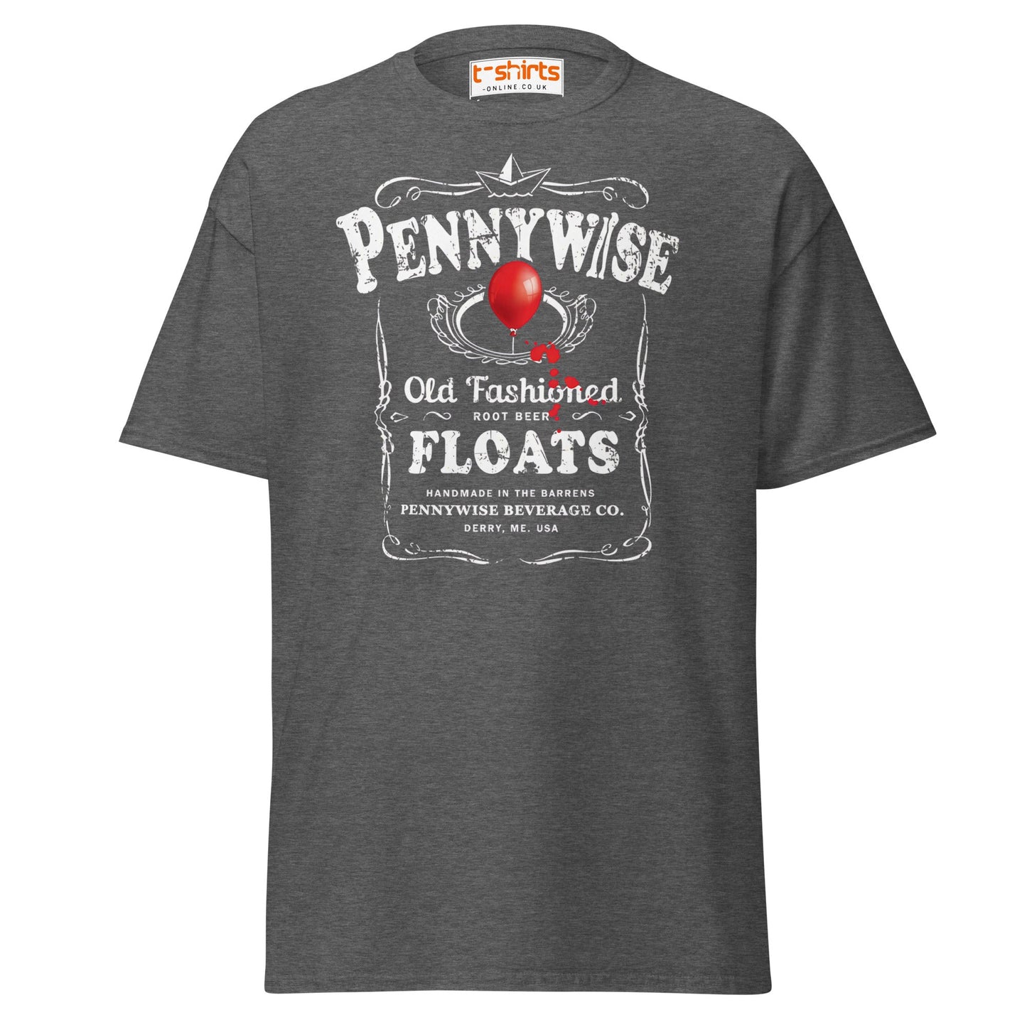 Pennywise Floats T-Shirt | Funny Horror Parody Tee - Dark Heather - T-Shirts Online