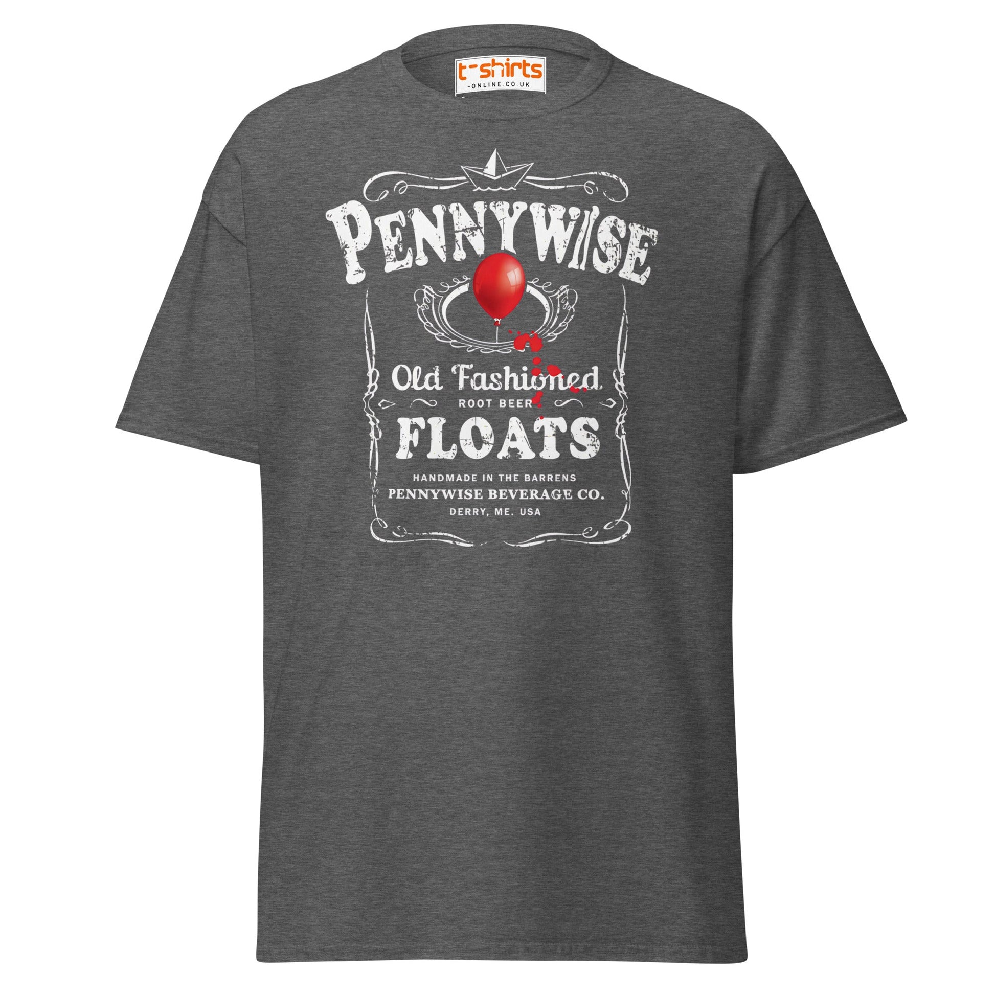 Pennywise Floats T-Shirt | Funny Horror Parody Tee - Dark Heather - T-Shirts Online
