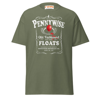 Pennywise Floats T-Shirt | Funny Horror Parody Tee - Military Green - T-Shirts Online