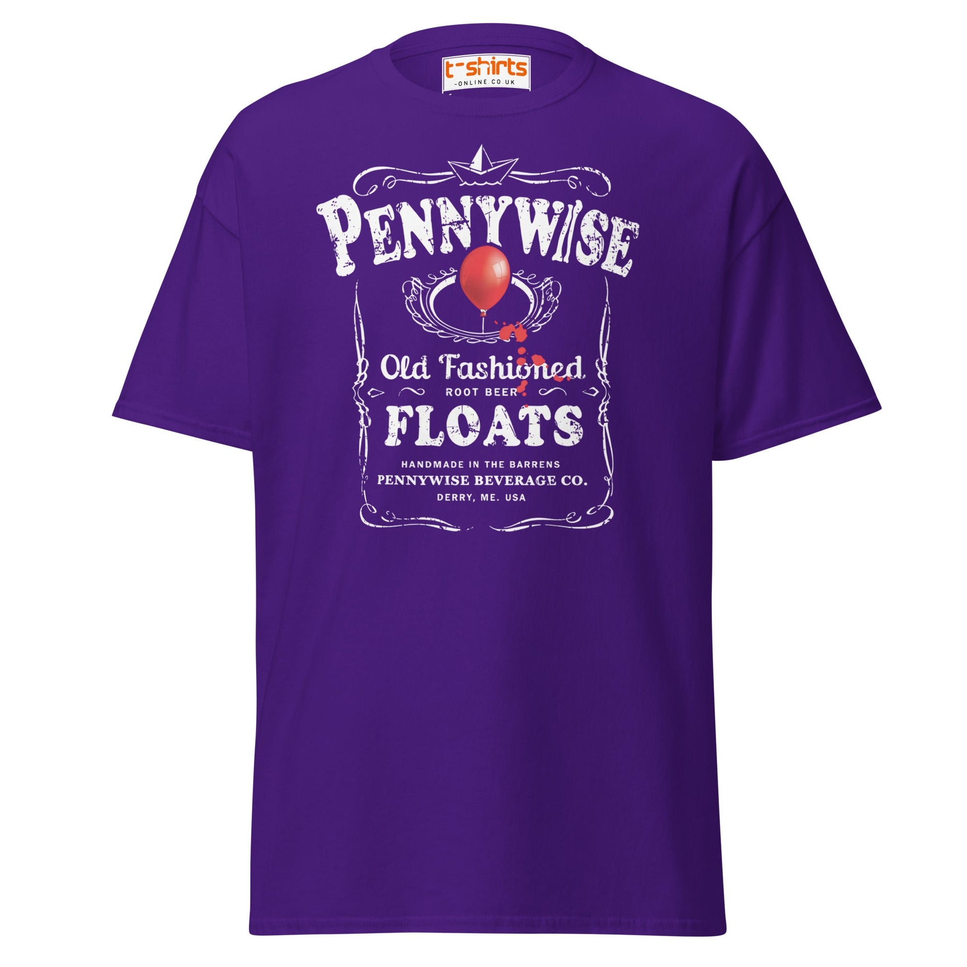 Pennywise Floats T-Shirt | Funny Horror Parody Tee - Purple - T-Shirts Online