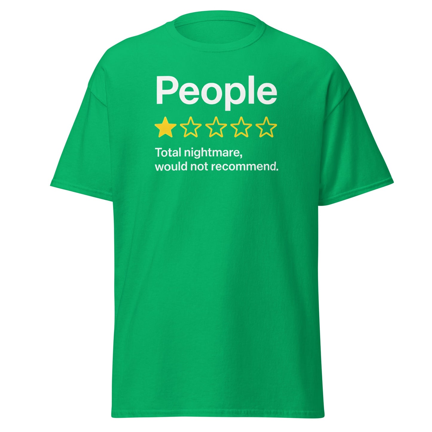People One Star Review T-Shirt - Funny Anti - Social Tee - Irish Green - T-Shirts Online