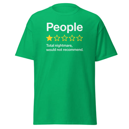 People One Star Review T-Shirt - Funny Anti - Social Tee - Irish Green - T-Shirts Online