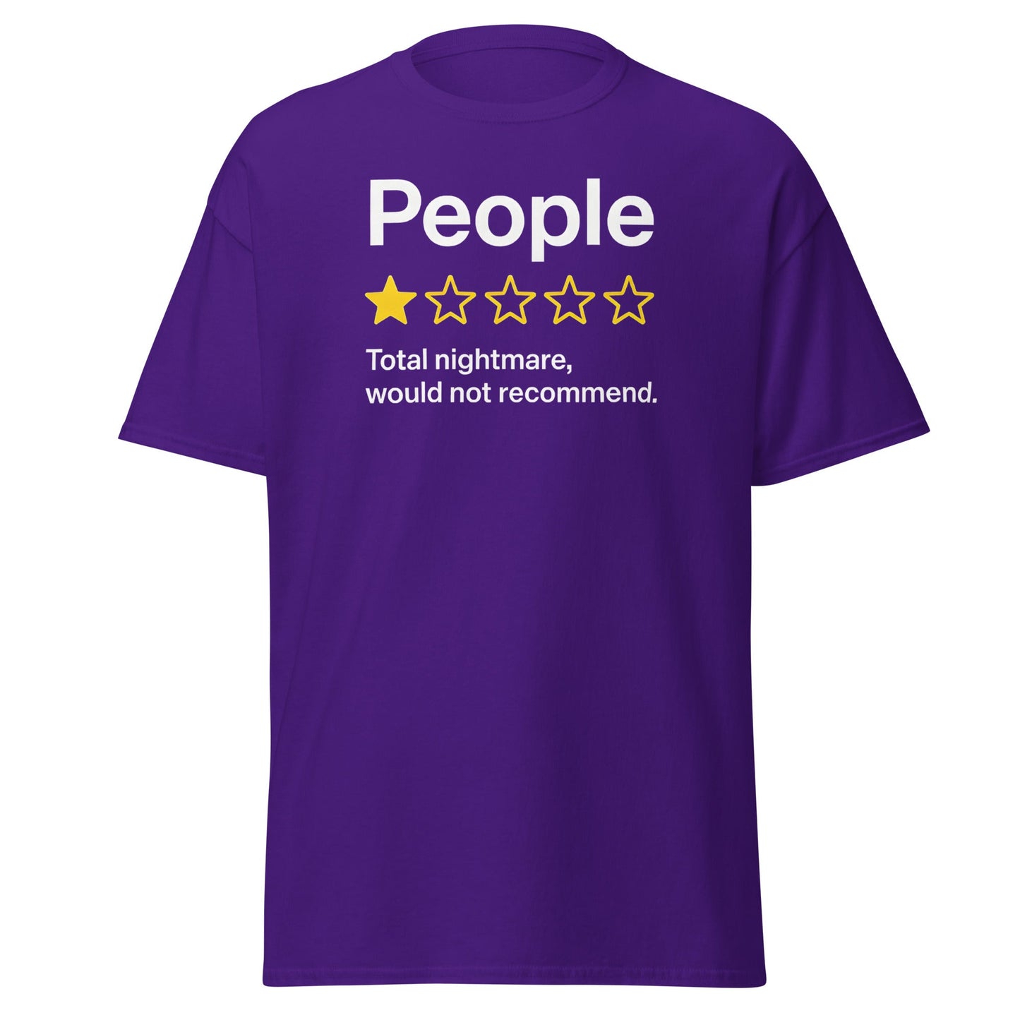 People One Star Review T-Shirt - Funny Anti - Social Tee - Purple - T-Shirts Online