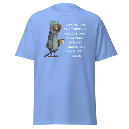Permanently Exhausted Pigeon T-Shirt - Carolina Blue - T-Shirts Online