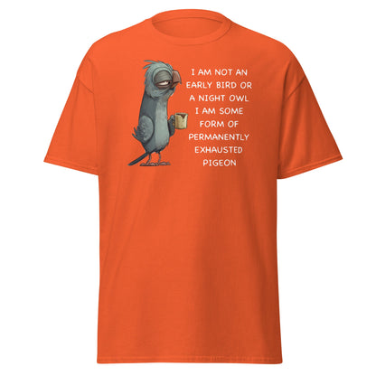 Permanently Exhausted Pigeon T-Shirt - Orange - T-Shirts Online