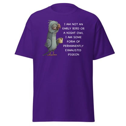 Permanently Exhausted Pigeon T-Shirt - Purple - T-Shirts Online
