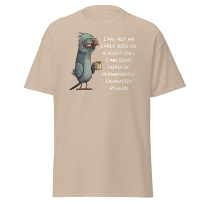Permanently Exhausted Pigeon T-Shirt - Sand - T-Shirts Online