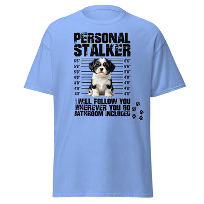 Personal Stalker Shih Tzu T-Shirt - Funny Dog Lover Tee - Carolina Blue - T-Shirts Online