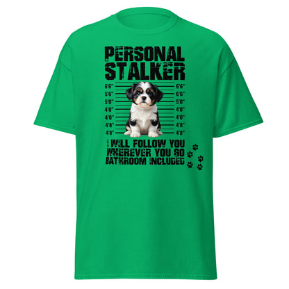 Personal Stalker Shih Tzu T-Shirt - Funny Dog Lover Tee - Irish Green - T-Shirts Online