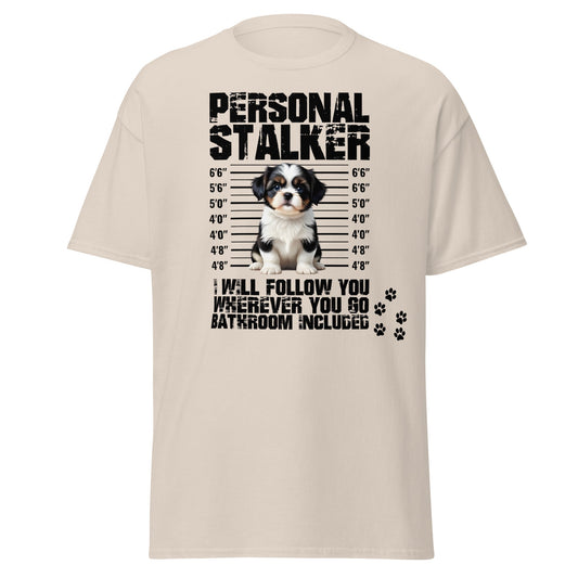 Personal Stalker Shih Tzu T-Shirt - Funny Dog Lover Tee - Natural - T-Shirts Online