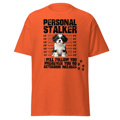 Personal Stalker Shih Tzu T-Shirt - Funny Dog Lover Tee - Orange - T-Shirts Online