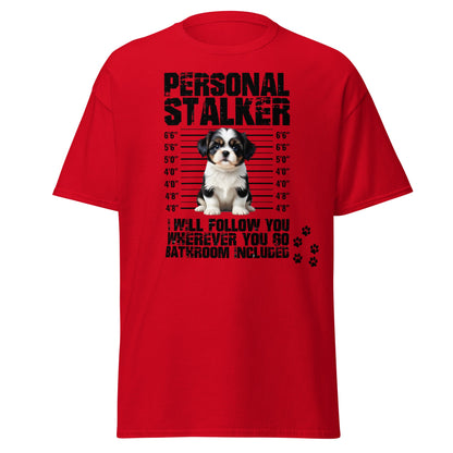 Personal Stalker Shih Tzu T-Shirt - Funny Dog Lover Tee - Red - T-Shirts Online