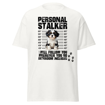 Personal Stalker Shih Tzu T-Shirt - Funny Dog Lover Tee - White - T-Shirts Online