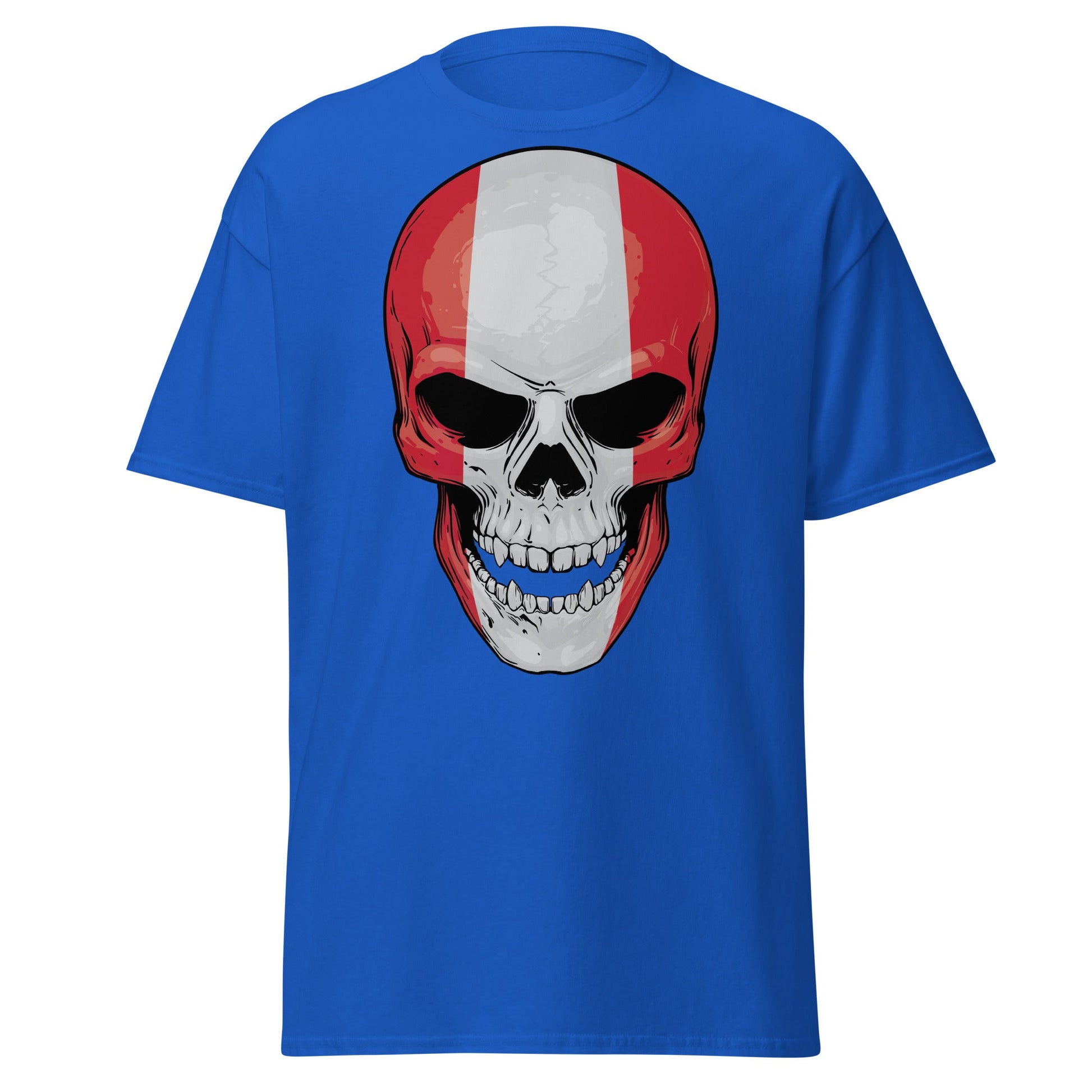 Peru Skull | Skull T-Shirt - Royal - T-Shirts Online