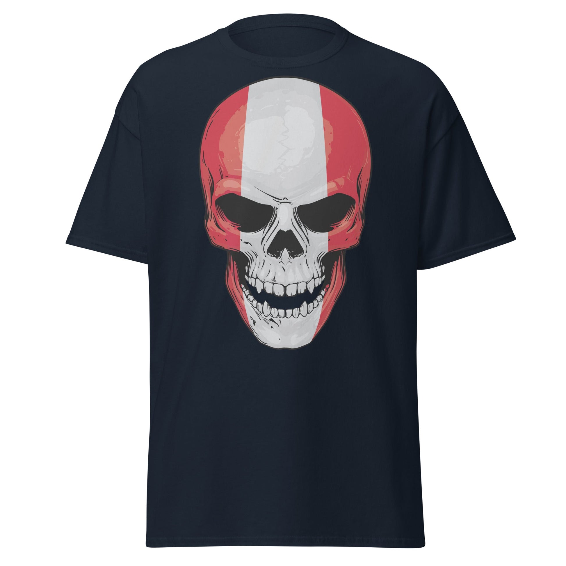 Peru Skull | Skull T-Shirt - Navy - T-Shirts Online