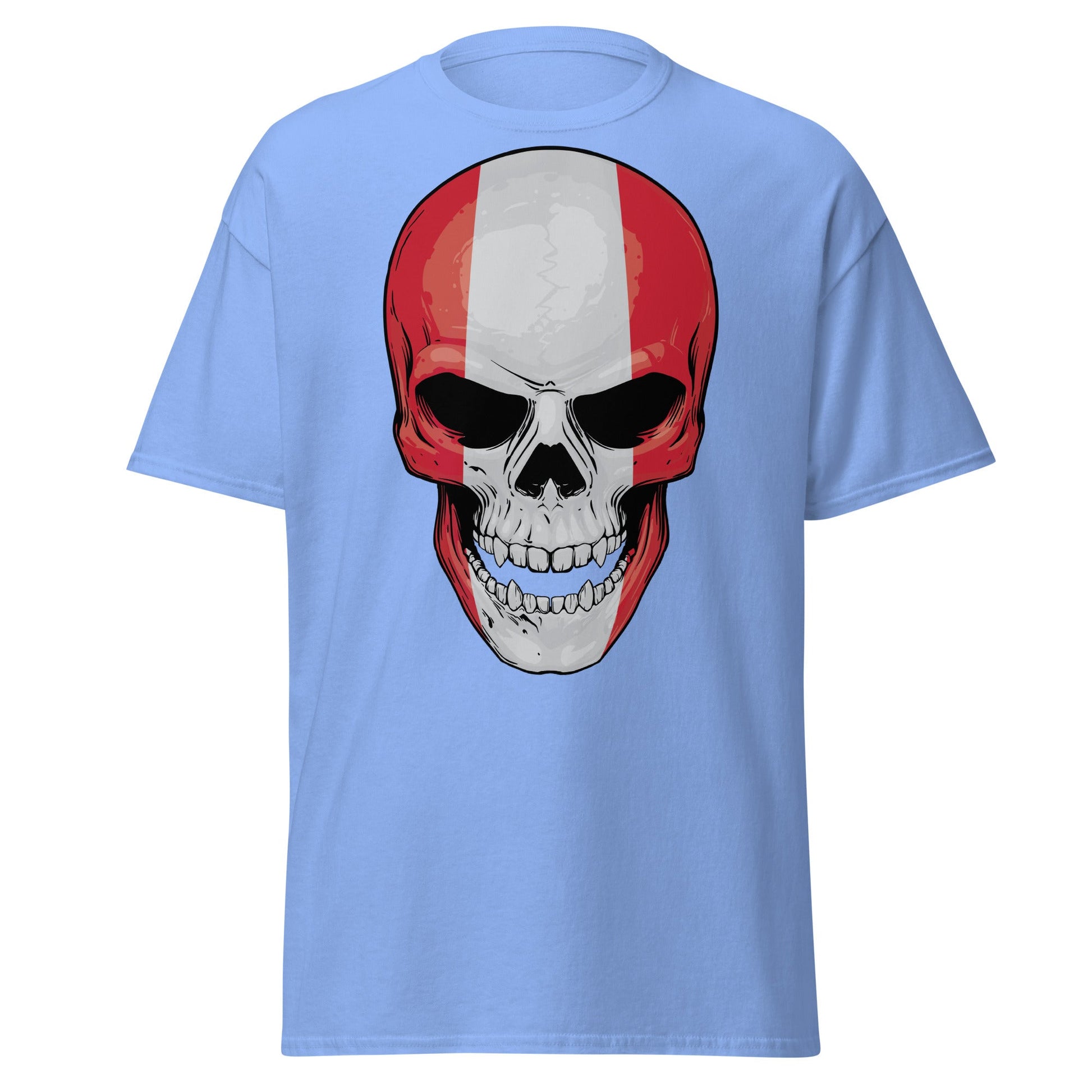 Peru Skull | Skull T-Shirt - Carolina Blue - T-Shirts Online