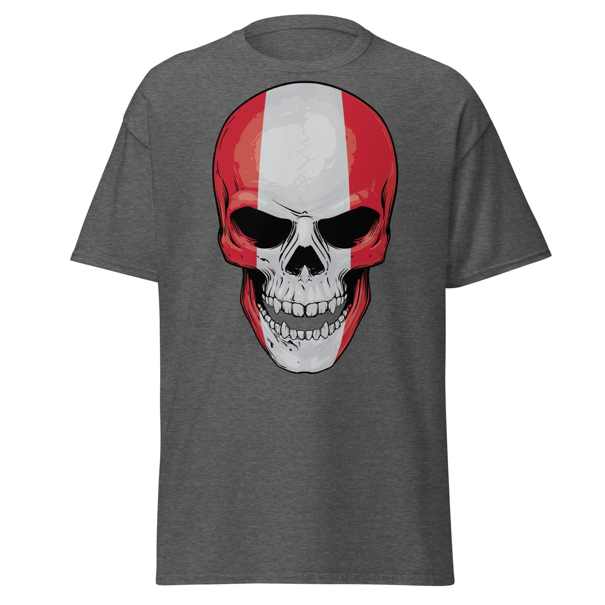 Peru Skull | Skull T-Shirt - Dark Heather - T-Shirts Online