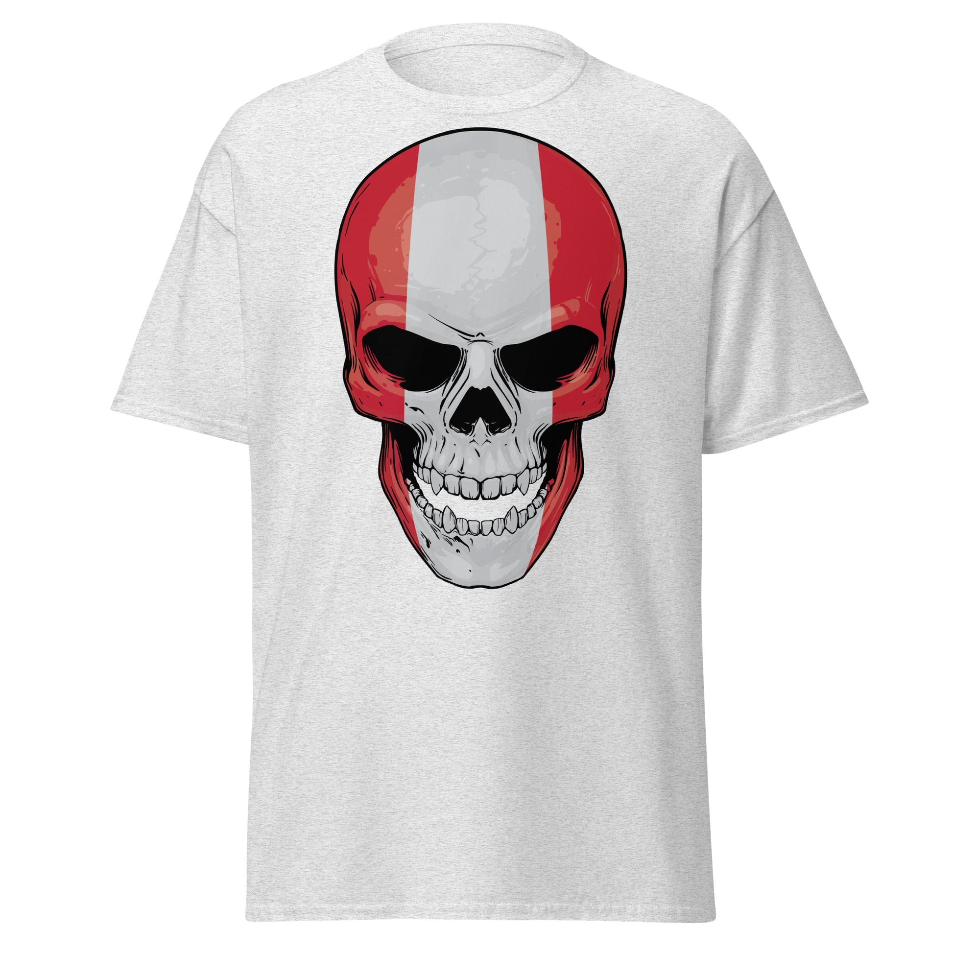 Peru Skull | Skull T-Shirt - Ash - T-Shirts Online