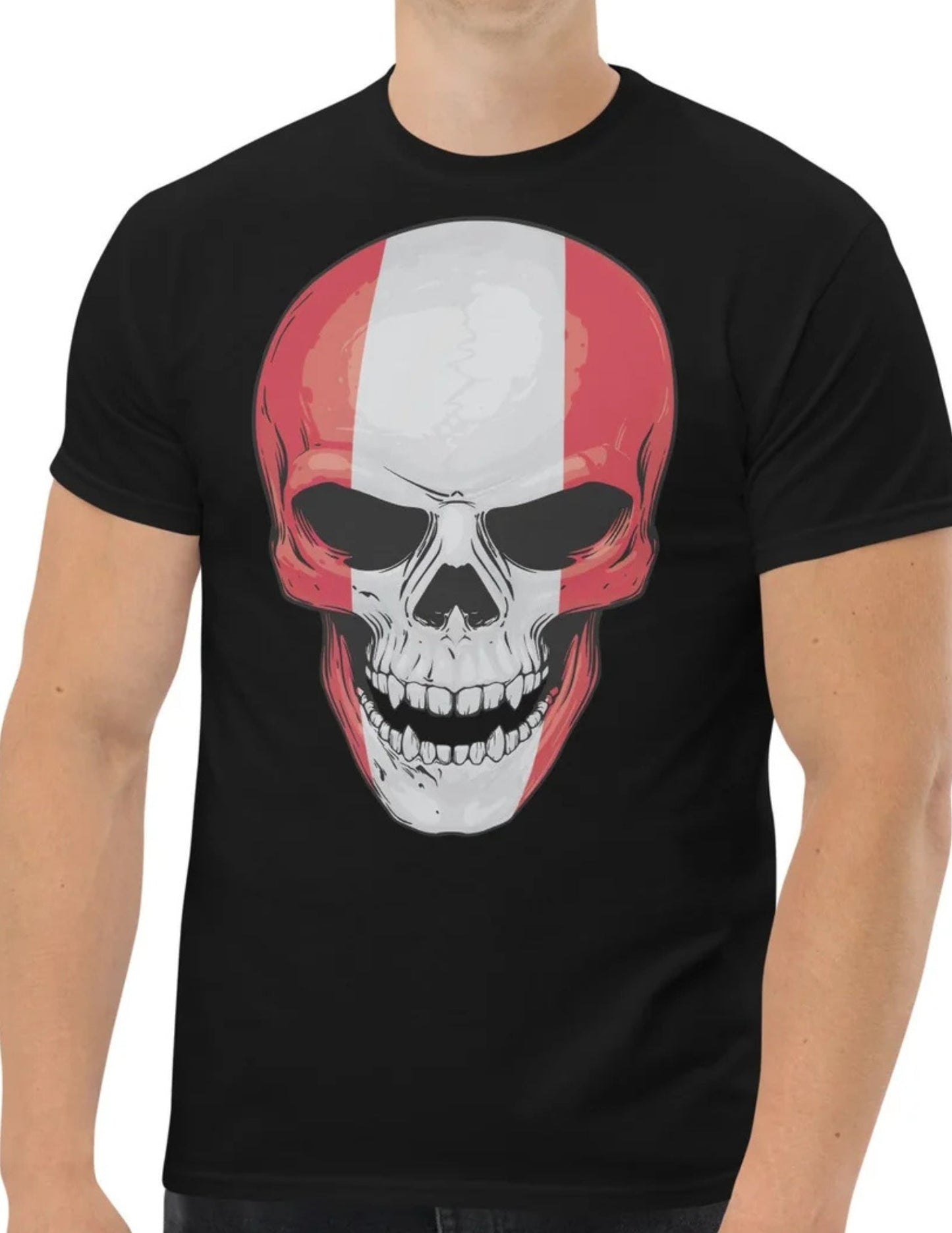 Peru Skull | Skull T-Shirt - Black - T-Shirts Online