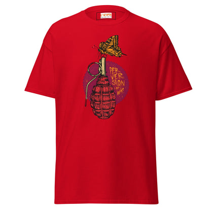 Perversion of War | Satire T-Shirt - Red - T-Shirts Online