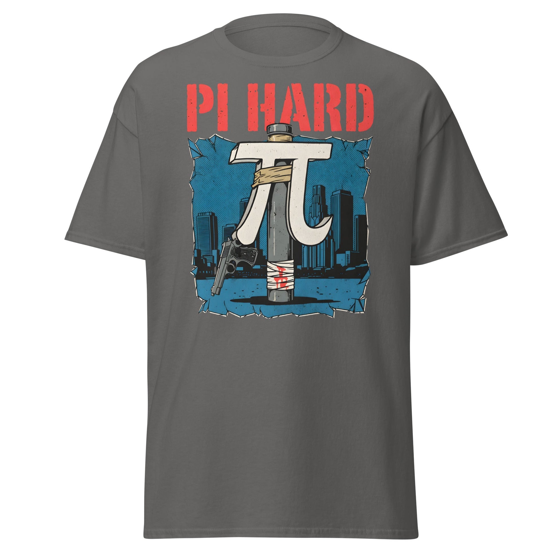 Pi Hard T-Shirt - Funny Math Die Hard Parody Tee - Charcoal - T-Shirts Online