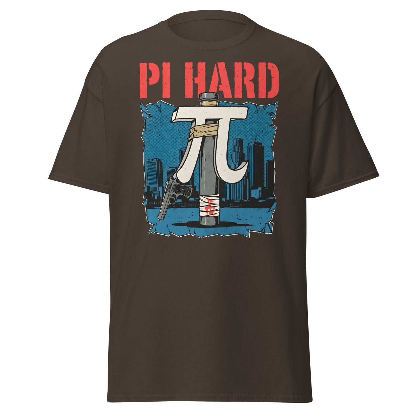 Pi Hard T-Shirt - Funny Math Die Hard Parody Tee - Dark Chocolate - T-Shirts Online